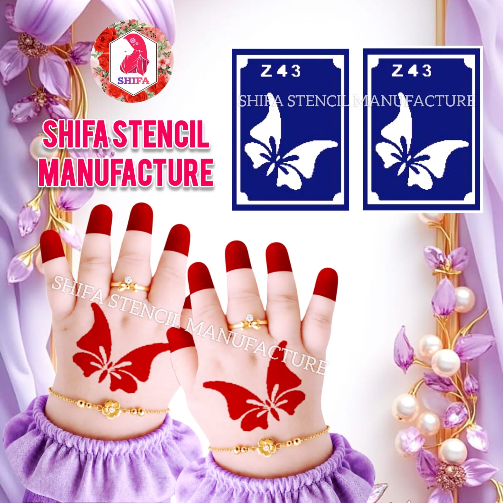Z 43 Graceful Monarch - Sticker overview - Shifa Stencil Manufacturer